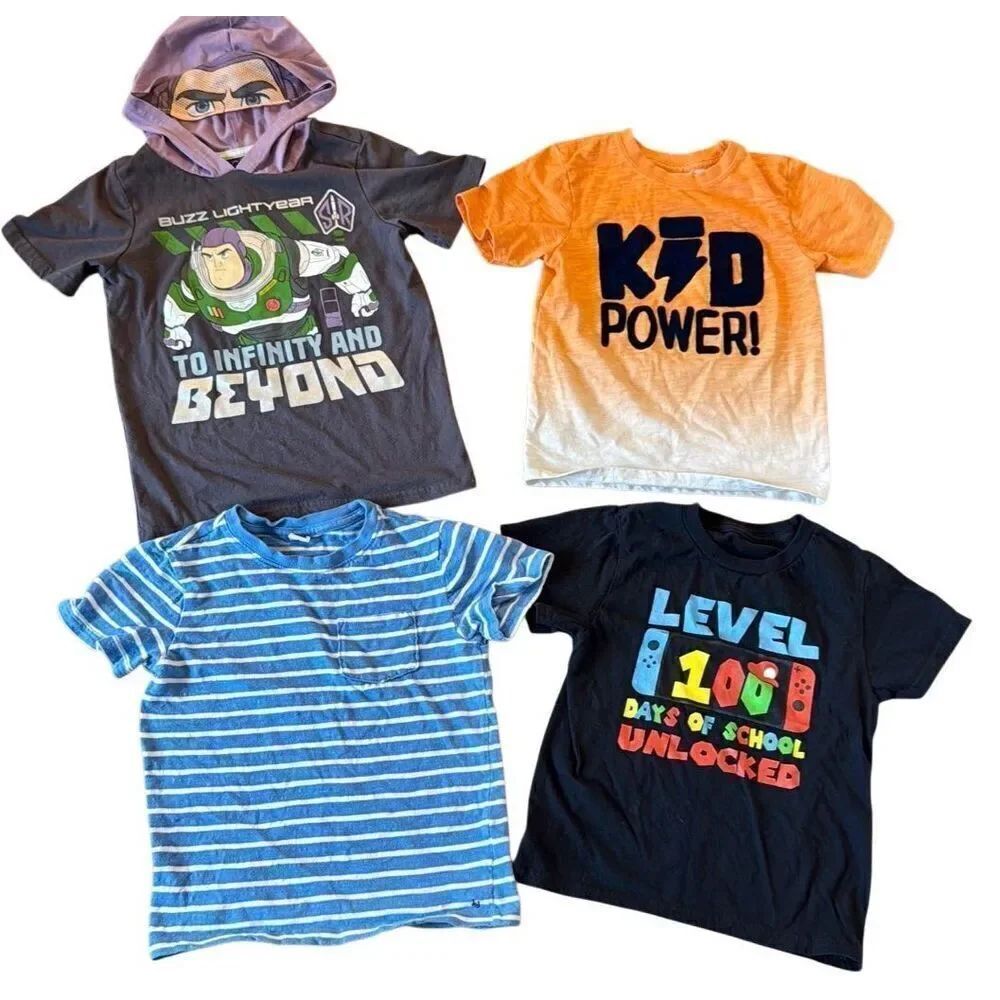 Boys short sleeve graphic striped tshirt bundle Size 5/6